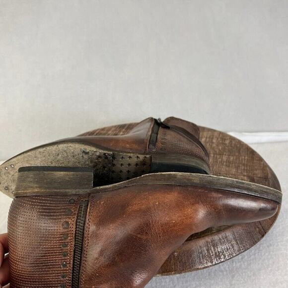 Ksubi Boots Womens Size 6 Heiffer 7 Stud Double Zip Up Brown Leather Western - Picture 12 of 14